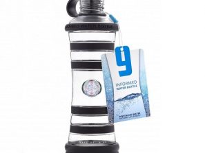 Indigo Inteligentná informovaná sklenená fľaša na vodu eko flasa modrá blue
