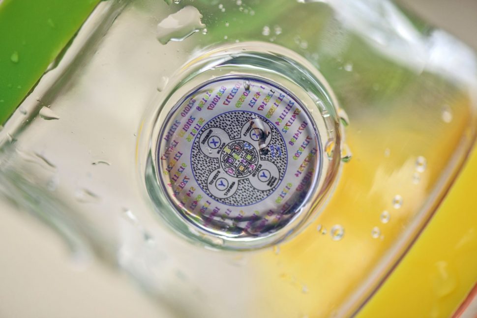 smart štítok Inteligentná informovaná sklenená fľaša na vodu eko