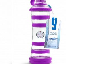 Fialová Purple Inteligentná informovaná sklenená fľaša na vodu i9